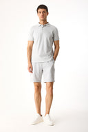 Erkek Martin Slim Fit Polo Yakalı Pike Tişört - Gri