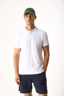 Erkek Martin Slim Fit Polo Yakalı Pike Tişört - Beyaz