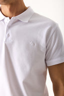 Erkek Martin Slim Fit Polo Yakalı Pike Tişört - Beyaz