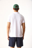 Erkek Martin Slim Fit Polo Yakalı Pike Tişört - Beyaz