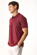 Erkek Martin Slim Fit Polo Yakalı Pike Tişört - Bordo