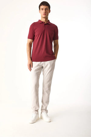 Martin Slim Fit Polo Yakalı Pike Tişört-Bordo