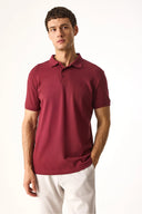 Martin Slim Fit Polo Yakalı Pike Tişört- %100 Pamuk Bordo
