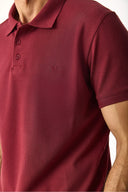 Martin Slim Fit Polo Yakalı Pike Tişört- %100 Pamuk Bordo
