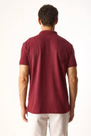 Martin Slim Fit Polo Yakalı Pike Tişört- %100 Pamuk Bordo