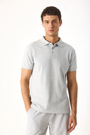Erkek Martin Slim Fit Polo Yakalı Pike Tişört - Gri