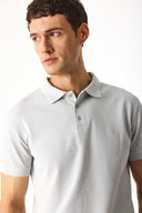Erkek Martin Slim Fit Polo Yakalı Pike Tişört - Gri