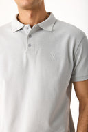 Erkek Martin Slim Fit Polo Yakalı Pike Tişört - Gri