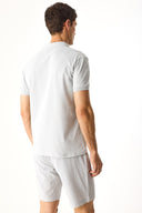 Erkek Martin Slim Fit Polo Yakalı Pike Tişört - Gri