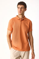Erkek Martin Slim Fit Polo Yakalı Pike Tişört - Şeftali