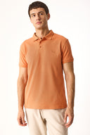 Erkek Martin Slim Fit Polo Yakalı Pike Tişört - Şeftali
