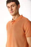 Erkek Martin Slim Fit Polo Yakalı Pike Tişört - Şeftali