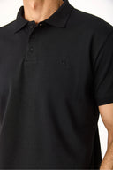 Martin Slim Fit Polo Yakalı Pike Tişört %100 Pamuk-Siyah