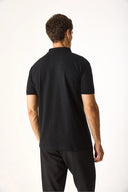 Martin Slim Fit Polo Yakalı Pike Tişört %100 Pamuk-Siyah