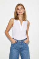 Matilda Yakası Düğme Detaylı Bluz(TENCEL)(TM)-Beyaz