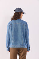 Kadın Maya Sky Blue Jean Ceket %100 Pamuk - Sky Blue