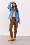 Kadın Maya Sky Blue Jean Ceket %100 Pamuk - Sky Blue