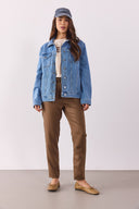 Kadın Maya Sky Blue Jean Ceket %100 Pamuk - Sky Blue