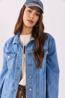 Kadın Maya Sky Blue Jean Ceket %100 Pamuk - Sky Blue