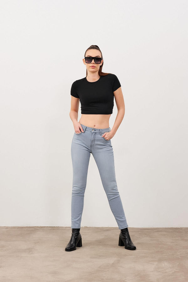 Mila Blue Grey Boyfriend Jean Pantolon - BLUE GREY