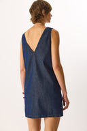 Kadın Mina Rins Yıkamalı Jile Jean Elbise %100 Pamuk - Rins