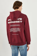 Erkek Mindset Baskılı Sweatshirt - Bordo