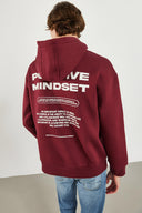 Erkek Mindset Baskılı Sweatshirt - Bordo