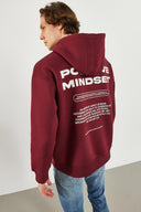 Erkek Mindset Baskılı Sweatshirt - Bordo