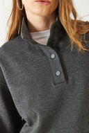 Kadın Molly Yakası Çıt Çıtlı Sweatshirt - Antrasit