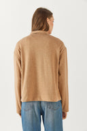 Kadın Molly Yakası Çıt Çıtlı Sweatshirt - Taba