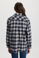 Kadın Naomi Ekose Gömlek - Lacivert