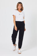 Kadın Nenya Şalvar Jogger Pantolon - Siyah