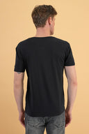 Erkek Nick V Yaka Slim Fit Basic Tişört - Siyah