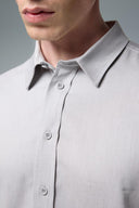 Erkek Nicolas Regular Fit Gabardin Gömlek - Gri