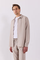 Erkek Nicolas Regular Fit Gofre Gömlek - Bej