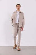 Erkek Nicolas Regular Fit Gofre Gömlek - Bej