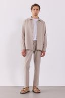 Erkek Nicolas Regular Fit Gofre Gömlek - Bej