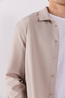 Erkek Nicolas Regular Fit Gofre Gömlek - Bej