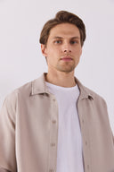 Erkek Nicolas Regular Fit Gofre Gömlek - Bej