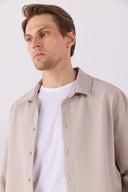 Erkek Nicolas Regular Fit Gofre Gömlek - Bej