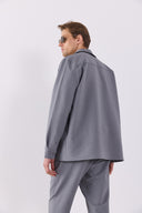 Erkek Nicolas Regular Fit Gofre Gömlek - Gri