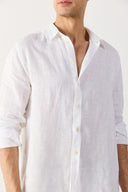 Erkek Nicolas Regular Fit Gömlek %100 Keten - Beyaz