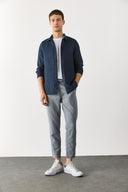 Erkek Nicolas Regular Fit Gömlek %100 Keten - Lacivert