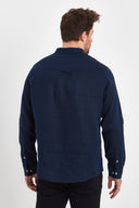 Erkek Nicolas Regular Fit Gömlek %100 Keten - Lacivert