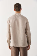 Erkek Nicolas Regular Fit Gömlek %100 Keten - Naturel