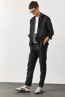 Erkek Nicolas Regular Fit Gömlek %100 Keten - Siyah