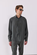 Erkek Nicolas Yumuşak Dokulu Regular Fit Gömlek (CUPRO) - Haki