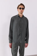 Erkek Nicolas Yumuşak Dokulu Regular Fit Gömlek (CUPRO) - Haki