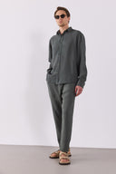 Erkek Nicolas Yumuşak Dokulu Regular Fit Gömlek (CUPRO) - Haki