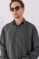 Erkek Nicolas Yumuşak Dokulu Regular Fit Gömlek (CUPRO) - Haki